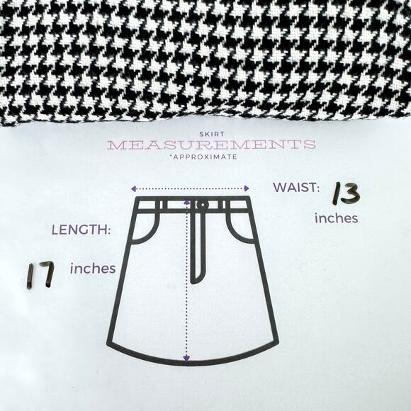 Vero Moda Womens Harper High Rise Skirt Size 2 Mini Straight Houndstooth Black - Picture 10 of 10